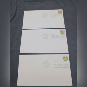 1987 Love Stamp First Day Issue Covers Set Of 3